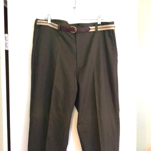 David Taylor belted men's pants size 38x32 green - Picture 1 of 10
